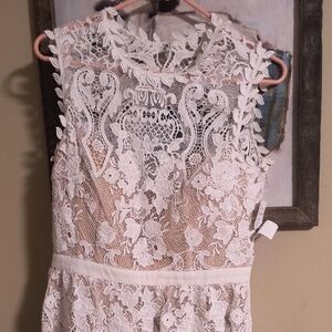 Elegant White Lace Dress